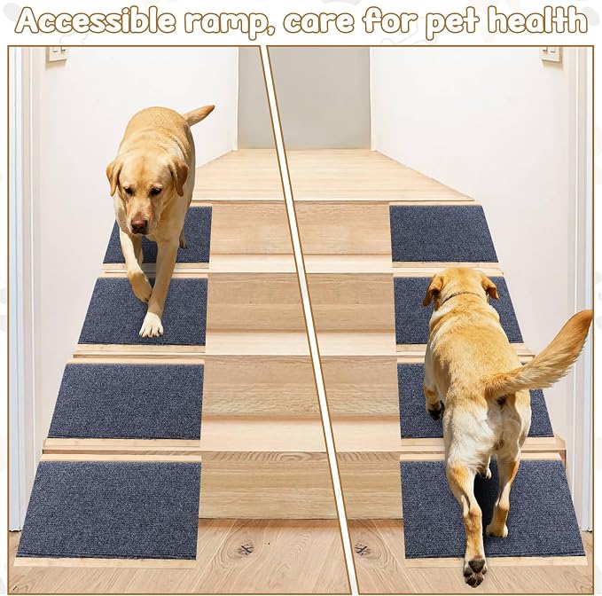 2-Pack Foldable Dog Ramp, Non-Slip Pet Ramp for Stairs, Porch Steps & Indoor Use, Easy Climbing for Small Medium Dogs & Cats, Easy Storage
