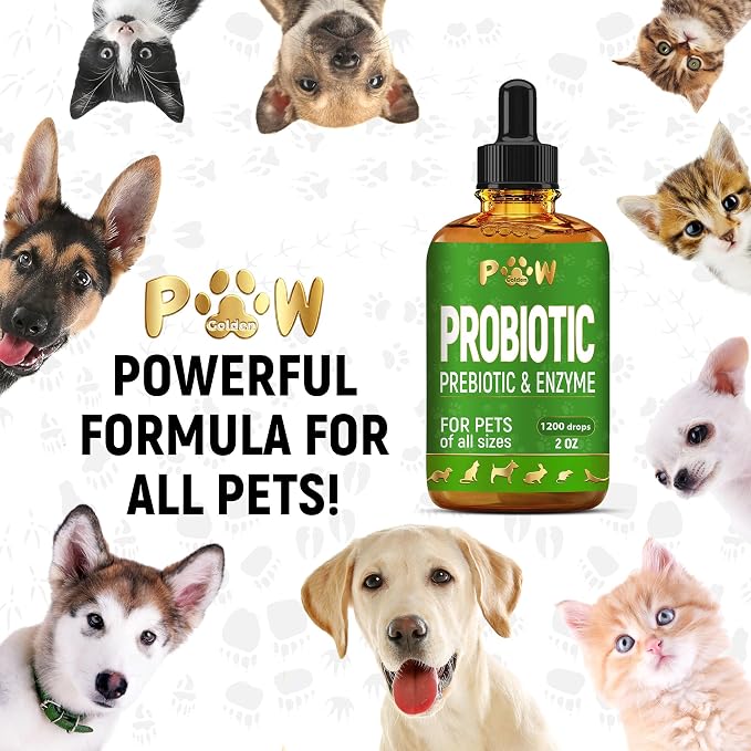 Liquid Probiotics for Dogs & Cats of All Ages | Dog Probiotics to Provide Digestion Balance | Prebiotic Blend for Harmonious Food Absorption | 3 Billion CFU | Herbal Flavor | 2 Oz