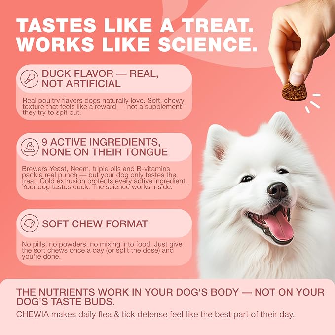 Dog Flea & Tick Chews – Oral Chewable Flea and Tick Prevention for Dogs