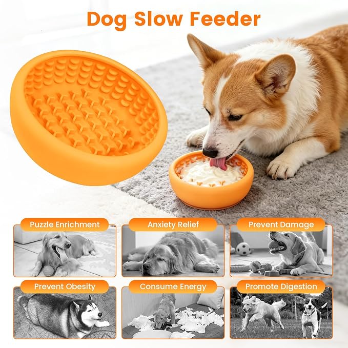 SmartTail Slow Feeder Dog Bowls, BPA-Free Lick Bowl for Dogs | Freezeable Design, Longer Licking Time, Supports Yogurt, Peanut Butter and Wet Food for Daily Enrichment, Dishwasher Safe