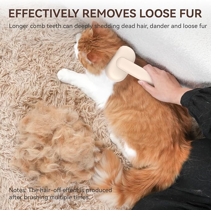 Aumuca Cat Brushes for Indoor Cats Dog Hair Brush for Shedding Long or Short, Brown