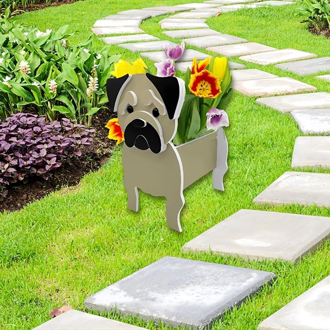 Pug Dog Planter Pots, Animal Shaped Flower Pot