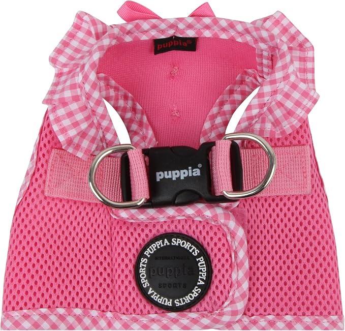 Puppia Vivien Vest Dog Harness Step-in All Season Mesh Cute No Pull No Choke Walking Training for Small Dog, Pink, Small