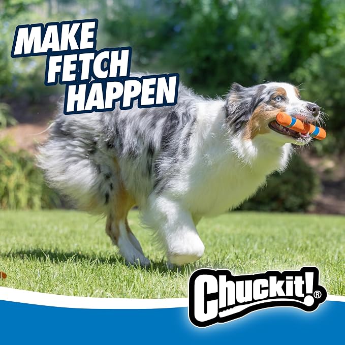 Chuckit! Ultra Fetch Stick Interactive Dog Toy, 12in, All Breeds | Crafted from the Same Durable Rubber as the Ultra Ball, This Fetch Stick Offers Bright Visibility for Outdoor Fetch Games