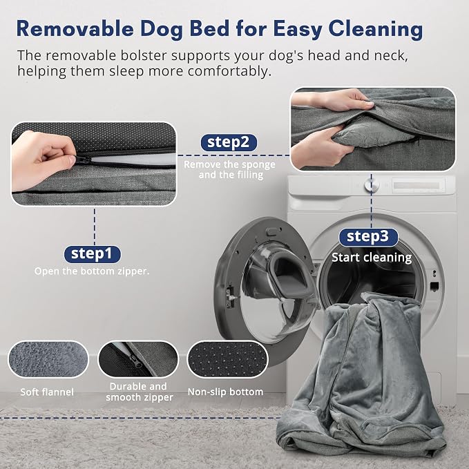 aodisman Orthopedic Memory Foam Dog Bed - Medium, Grey
