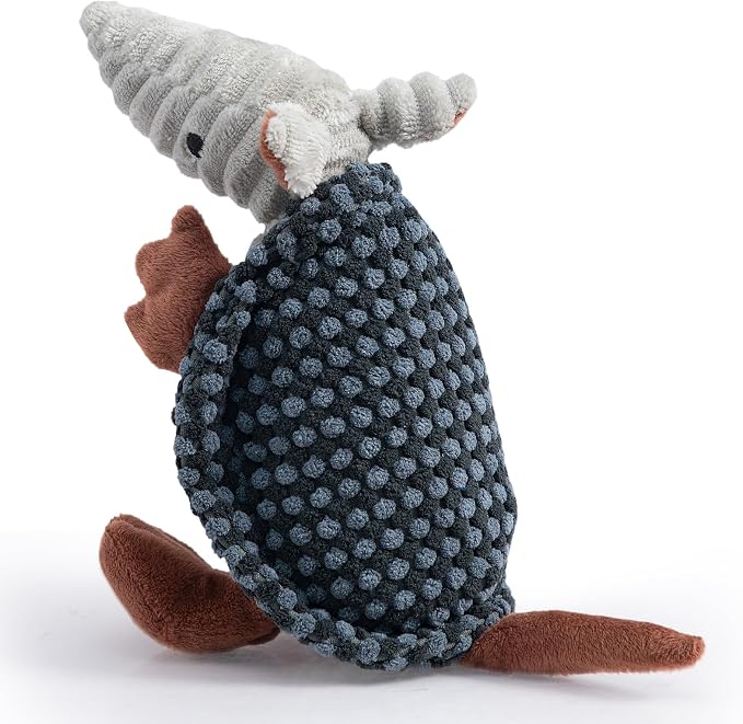 Hollypet Armadillo Squeaky Puppy Dog Toys for Small Medium Dogs, 8" | plush stuffed small dog squeak animal toy with unique grunt squeaker textured fabric for teeth cleaning toys