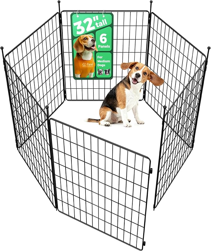 FXW MiniPaws Unleashed Dog Playpen, 32in 6 Panels