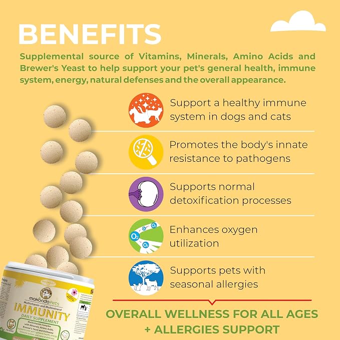 Dog Immune Support Supplement, Bacon Flavor, 60 Tabs
