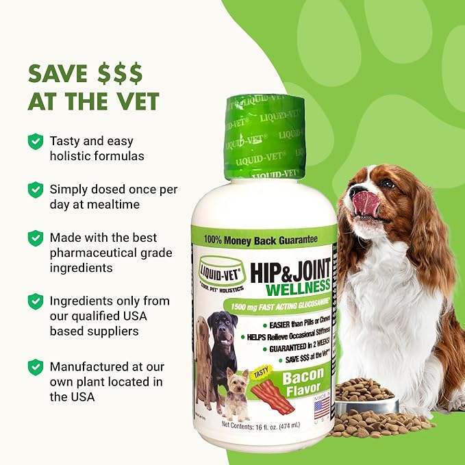 LIQUID-VET K9 Hip & Joint Formula, Bacon Flavor, 16oz