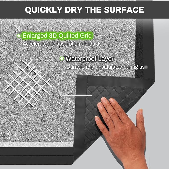 Charcoal Puppy Pads Rugular 22x22 Inches Small Dog Pee Pads Odor-Control & Leak-Proof Disposable Pet Training Edge-Wrapping Thicken Potty Pad for Dogs, Cats, Rabbits (50 Pieces)