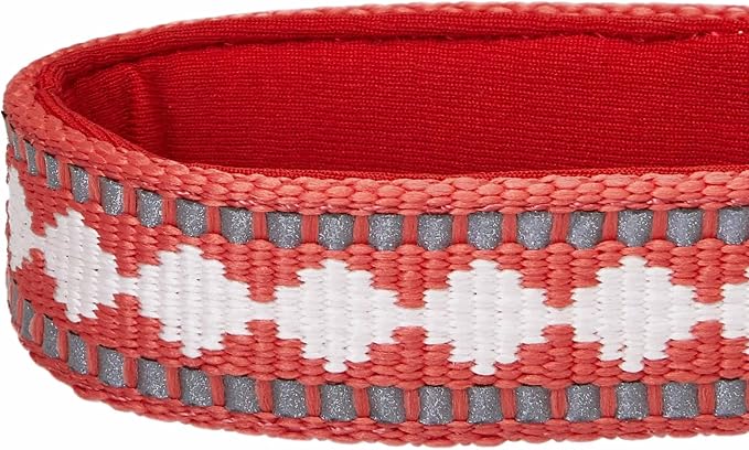Blueberry Pet 3 Colors 3M Reflective Jacquard Neoprene Padded Adjustable Dog Collar, Coral