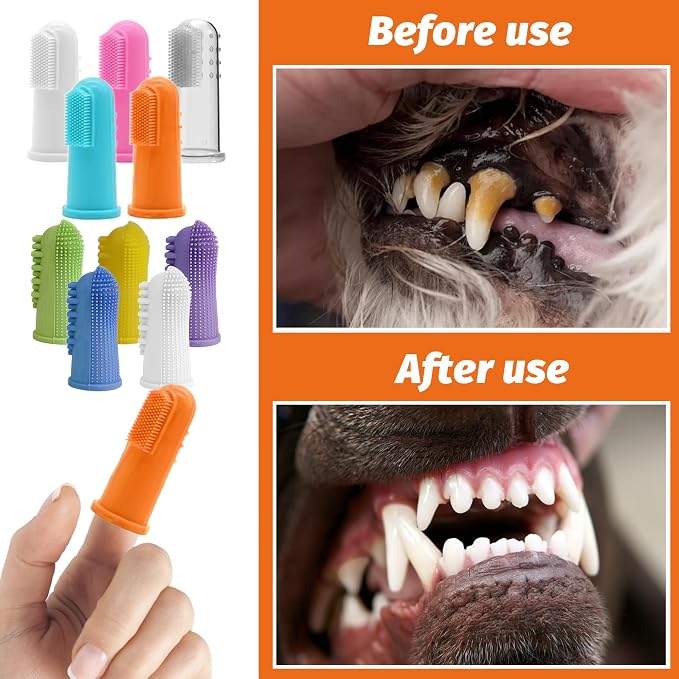 100 Pcs Dog Toothbrush Soft Finger Brushes Pet Finger Toothbrush Easy Teeth Cleaning Dog Tooth Brush Oral Care Pet Dental Brush Cleaning for Small Cats and Puppy Dental Care (2 styles, Multicolor)