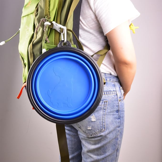 Extra Large Collapsible Dog Bowl, 3L/102oz, Blue