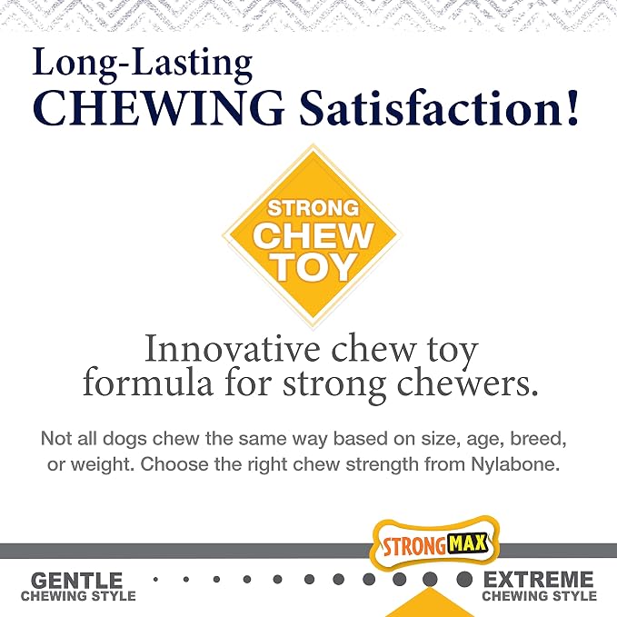 Nylabone Strong Chew Gourmet Style Stick Dog Chew Toy, Peanut Butter Flavor | Medium breeds, durable chew toys, long lasting, encourages healthy chewing, helps clean teeth, for dogs up to 35 lbs