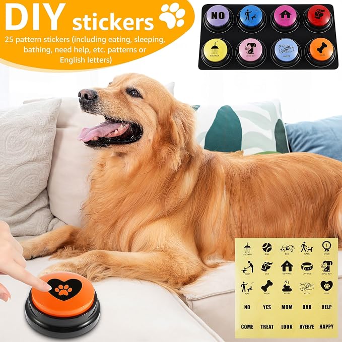 Dog Buttons for Communication Voice, 8 Pcs