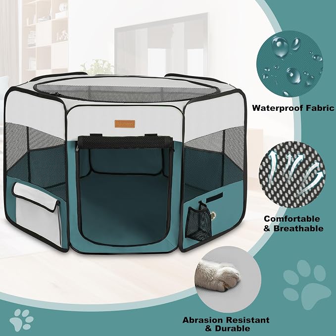 Portable Foldable Dog Playpen - Pet Tent, XL (No Carry Bag)