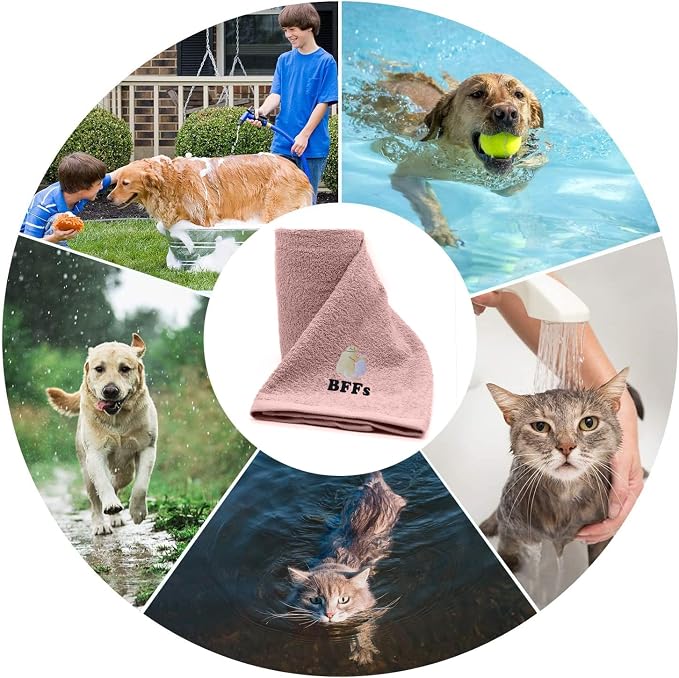DAN RIVER Dog Towel - Pack of 1, 100% Cotton, 20x40, Ultra Soft 450 GSM, Super Absorbent & Quick Drying Towel for Dogs, Cats, and Other Pets, Dusty Rose.