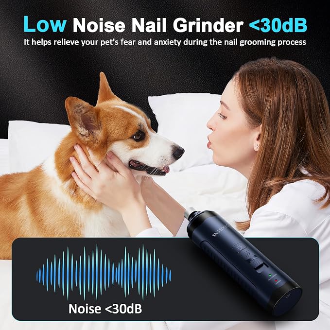 Dog Nail Grinder & Clippers Kit with 2 LED Lights