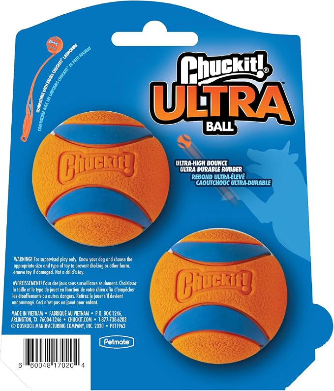 Chuckit! Ultra Ball Dog Toy, Balls for Dogs to Fetch, Durable Rubber, Small 2-inch (Pack of 24)