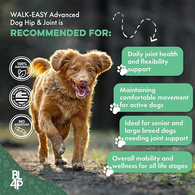 Advanced Hip and Joint Supplement for Dogs, Natural Extra Strength Dog Arthritis Pain Relief & Anti Inflammatory for Dogs Helps Limping, Mobility Issues, Hip Dysplasia, ACL Tears, 180 Tiny Pills