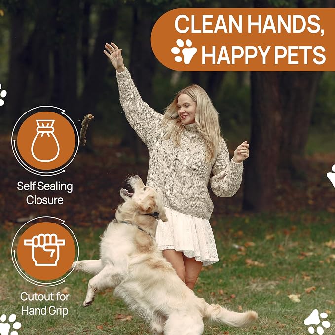 Dispoz-A-Scoop® 96 Pack"Scoop-Seal-Dispose” Dog Pooper Scooper with Bag Attachment, No-Touch Pooper Scoopers Solution, Portable Pooper Scooper for Dogs Large and Small, Dog Poop Scooper for Yard Walk