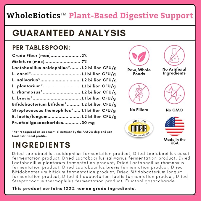 Prebiotics & Probiotics for Dogs & Cats Digestive Health, 3 Oz, 85 Scoops