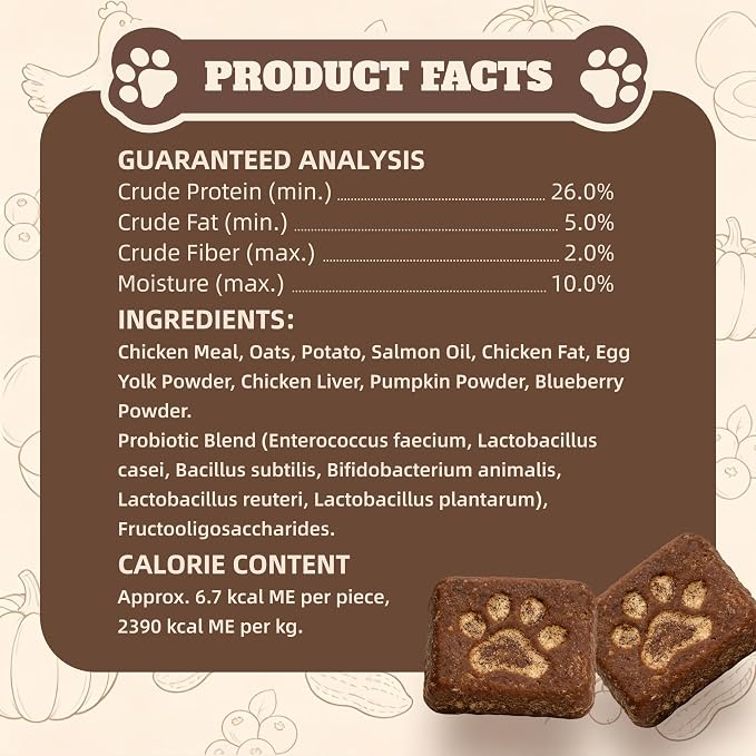 Wellix Probiotics Dog Treats for Digestive Health, Crunchy Dog Biscuits