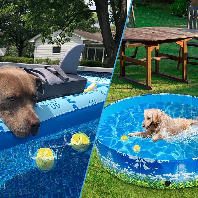 BINGPET Dog Pool Toy Floating Balls, 2-Pack, Yellow