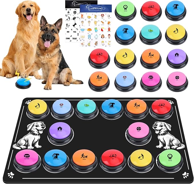 Dog Buttons for Communication, 14 Pack, 10 Color