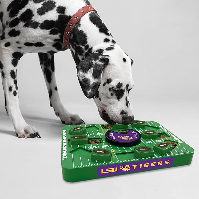 Pets First NCAA LSU Large Puzzle Toy, Interactive Treat Toy for Dogs, New Size, Slow Feeding Toy