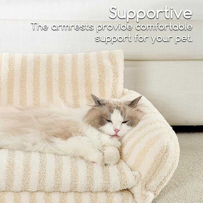 Hollypet Cat Bed Small Dog Orthopedic Couch Beds for Pets up to 20 lbs | Fluffy Multifunctional Double-Layer Warming Kitten Pet Couch Orthopedic Beds with Machine Washable Cover and Non-Slip Bottom