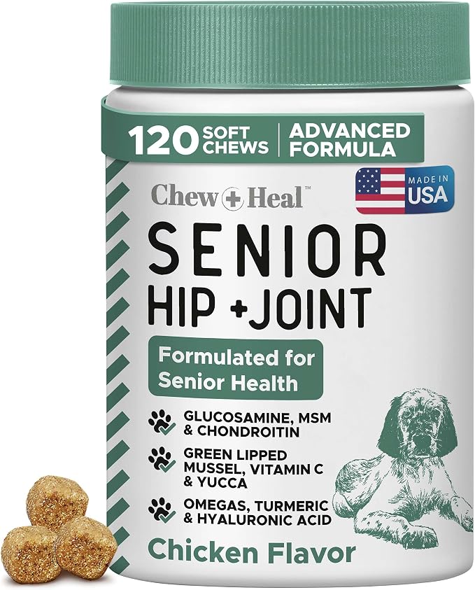 Glucosamine for Senior Dogs Hip and Joint Supplement, 120 Mobility Chews