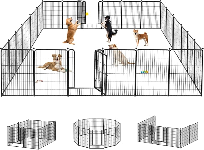 Dog Playpen with Door, 40in 24 Panels