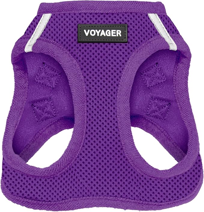 Voyager Step-in Air Dog Vest Harness - Purple, Small | 14.5-16" in Chest, Reflective Bands, All Weather Breathable Air Mesh, Cats Compatible, Lightweight, Fast Drying
