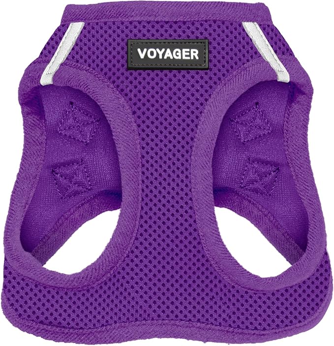 Voyager Step-in Air Dog Vest Harness - Purple, Large | 18- 20.5" in Chest, Reflective Bands, All Weather Breathable Air Mesh, Cats Compatible, Lightweight, Fast Drying