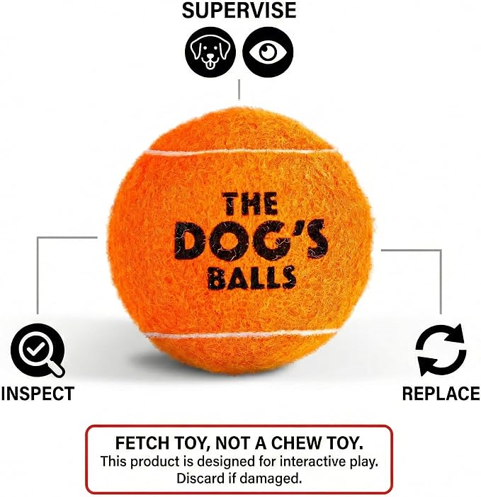 The Little Dog’s Balls Small Dog Tennis Balls 6-Pack Orange Floats in Water | Our fetch balls combine non-abrasive felt exterior and a thicker rubber core Durable Dog Toy for Outdoor Play & Training