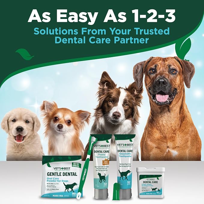 Vet's Best Enzymatic Dog Toothpaste Dental Gel, Vet Formulated 3.5 oz | Dog Teeth Cleaning Toothpaste, Helps Remove Plaque & Tartar, Freshens Dog Breath, Supports Daily Oral Hygiene, Vet Formulated