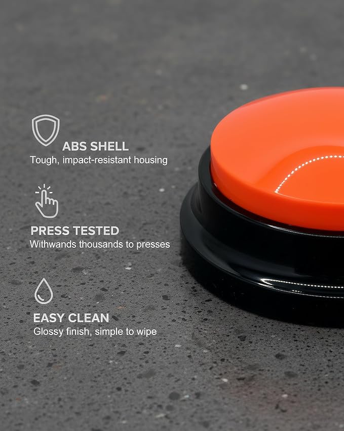 Dog Talk Buttons Voice Recording Button, Orange