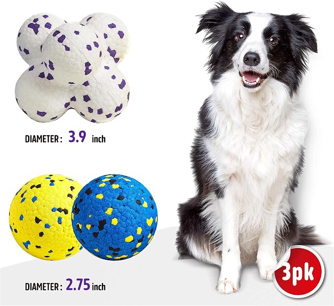 Kimee Dog Tennis Balls for Aggressive Chewers, Floating
