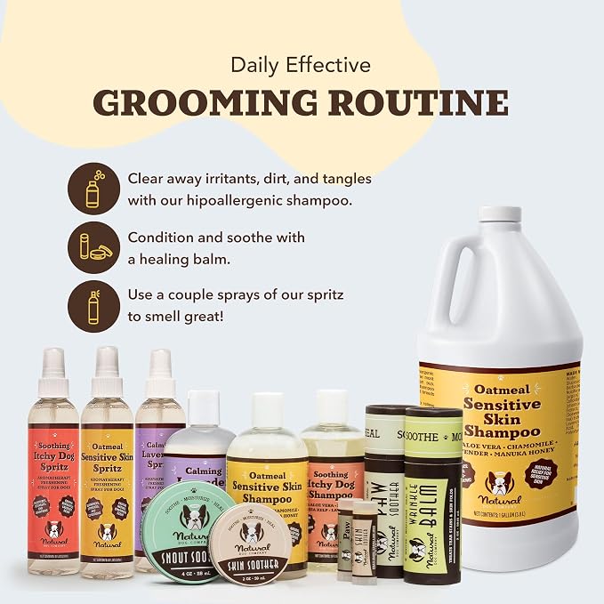 Natural Dog Company Lavender Calming Spray for Dogs - 8 oz Sprizt – Hypoallergenic Dog Deodorizing Spray with Aloe & Oatmeal – Refreshes Coat, Soothes Sensitive Skin – No Artificial Fragrance