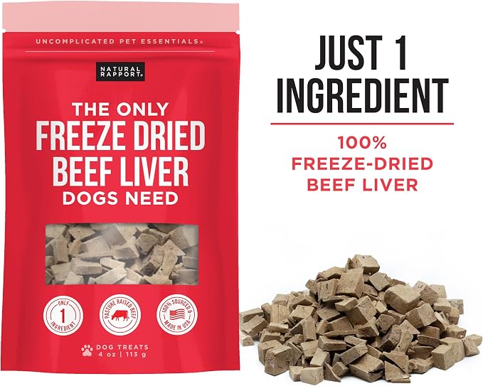 Natural Rapport Freeze-Dried Beef Liver Treats, Single Ingredient, 4 oz