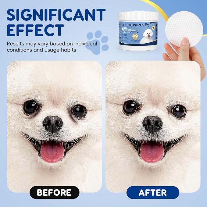 Hypoallergenic Eye Paw Face Wipes, 100pcs