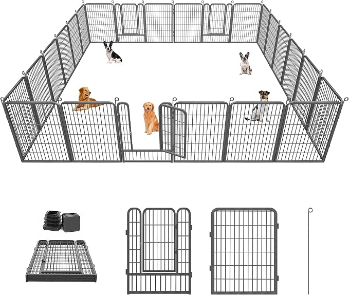 Rustproof Dog Playpen Fence, 40in 24 Panels