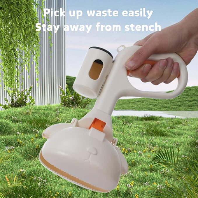 Off-White pet Poop Shovel Set | Easy to Carry, Light in Weight, for Pets to Clean Feces | with Bag and Carrying Clip | A Portable Tool Specially Designed for pet Owners.