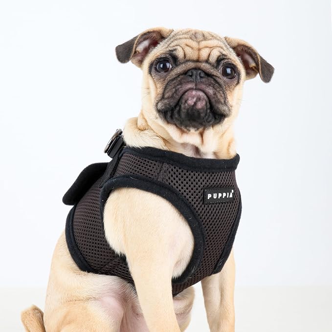 Puppia Soft Vest Dog Harness Step-in Padded Mesh No Choke No Pull Comfortable Walking Running Training for Small Medium Large Dogs, Brown, XXX-Large