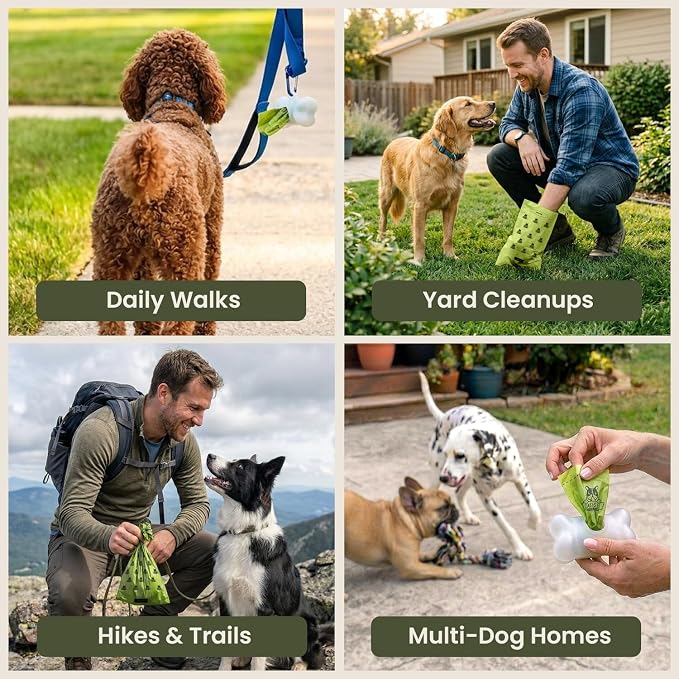 Pogi’s Dog Poop Bags – Leak-Proof & Extra Thick Pet Waste Bags with 2 Holders (Unscented, 50 Rolls, 750-Count)