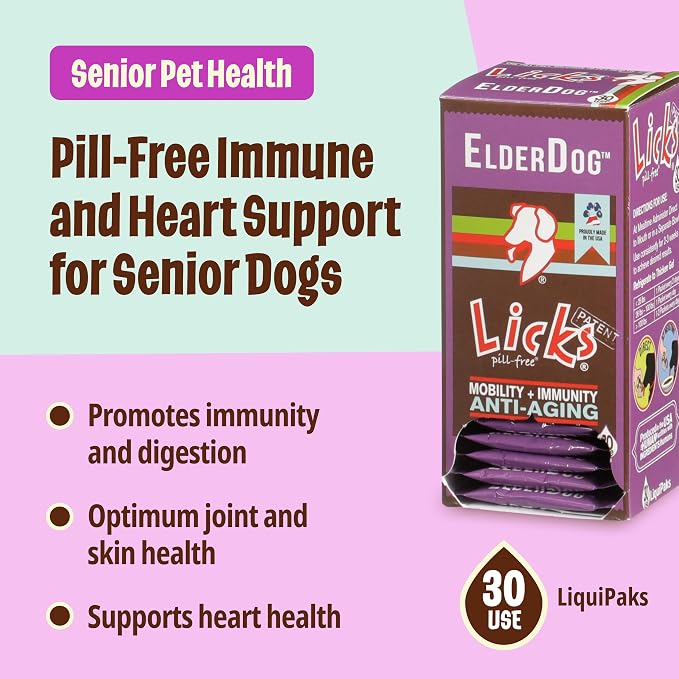 Licks Senior Pet Health, Omega 3, Savory Flavor, 30 Packets