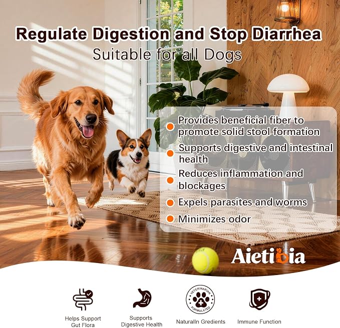 120 Chew Anal Gland Soft Chews for Dogs-Help Reduce Scooting with Pumpkin&Digestive Enzymes Probiotics Fiber Supplement-Bacon Flavor