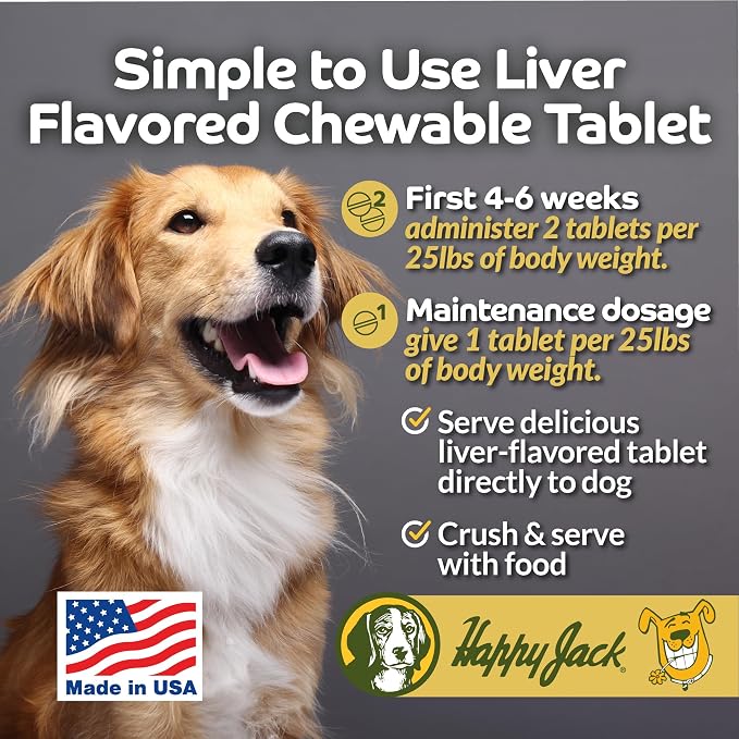 HAPPY JACK Flexenhance Dog Hip & Joint Supplement, 80 Chewable Tabs