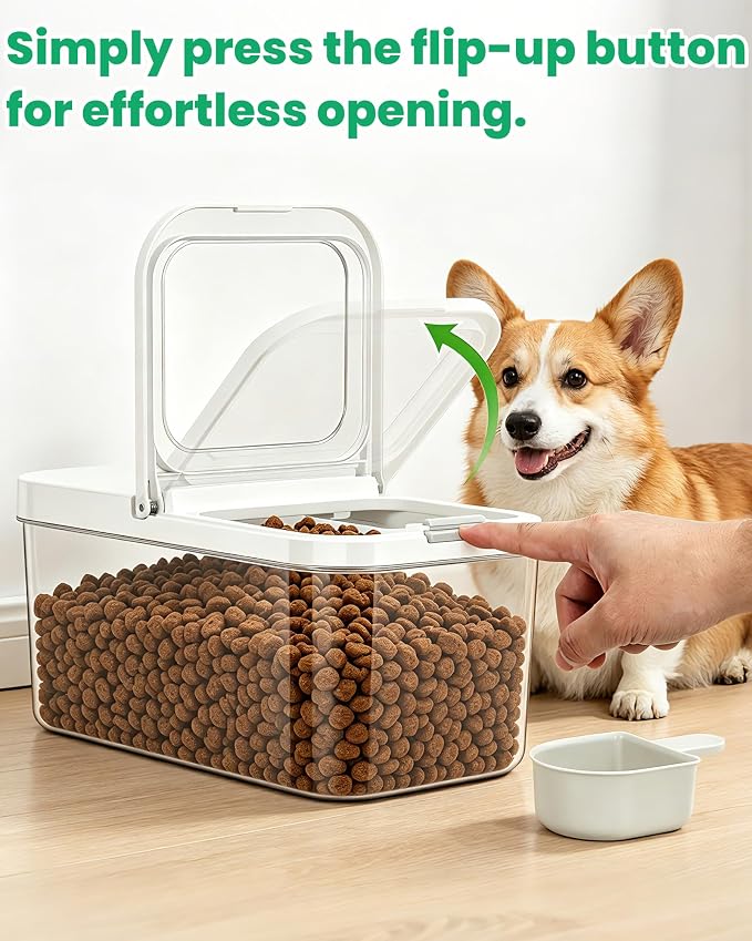 TBMax Pet Dog Cat Food Storage Container 6 Lbs with Airtight Flip-up Lid